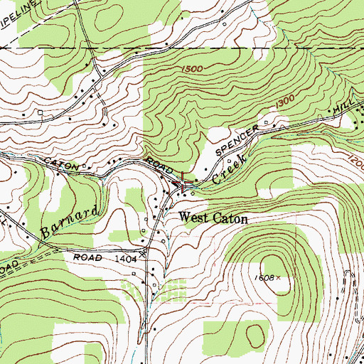 Topographic Map of West Caton Baptist Church, NY