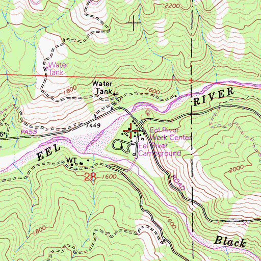 Topographic Map of Eel River Station, CA