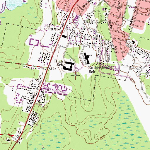 Topographic Map of Robert J Kaiser Middle School, NY