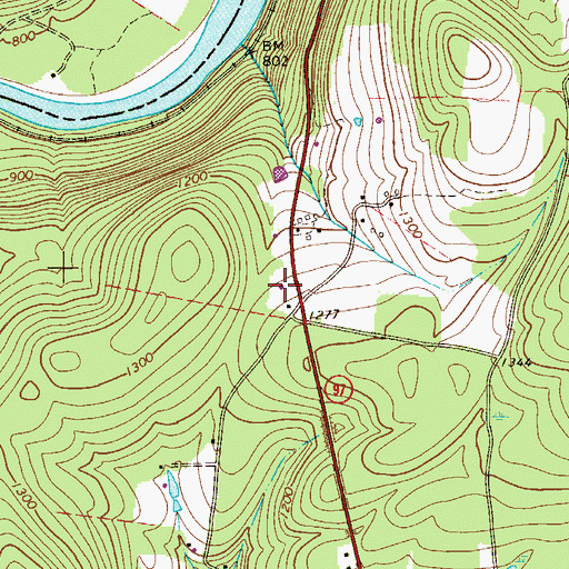 Topographic Map of Holy Cross Church, NY