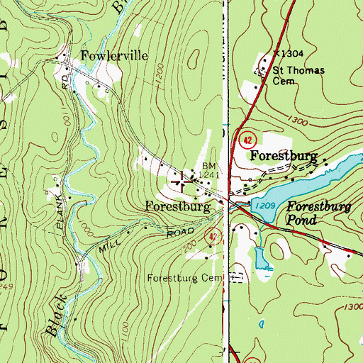 Topographic Map of Saint Thomas Aquinas Church, NY