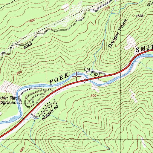 Topographic Map of Eighteenmile Creek, CA