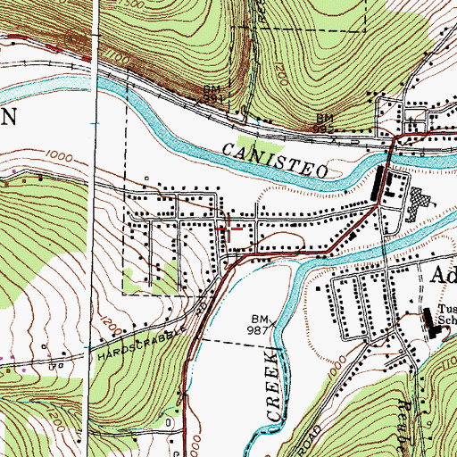 Topographic Map of First Baptist Church, NY
