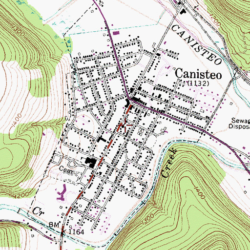 Topographic Map of First Baptist Church, NY