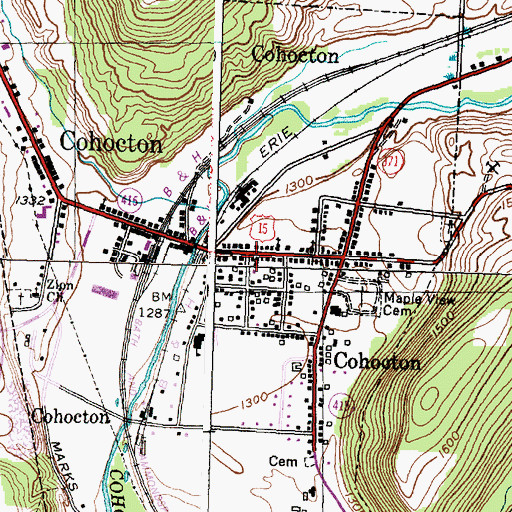 Topographic Map of First Presbyterian Church, NY