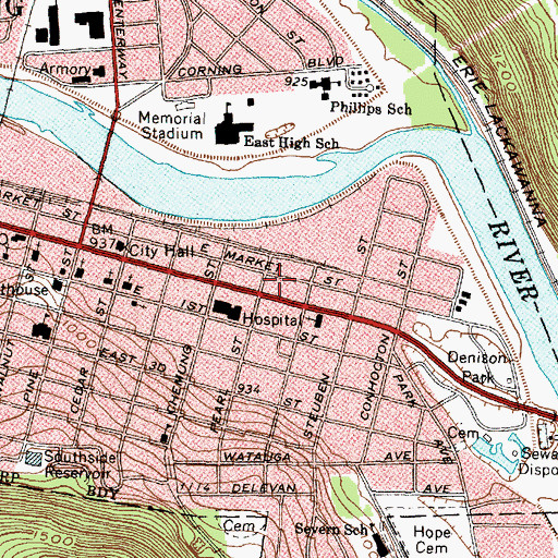 Topographic Map of Friendship Baptist Church, NY