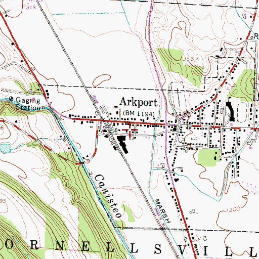 Topographic Map of Hornell Church of Christ, NY