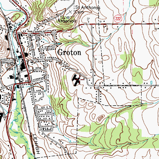 Topographic Map of Groton Elementary School, NY