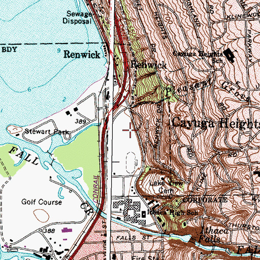 Topographic Map of Boynton Middle School, NY