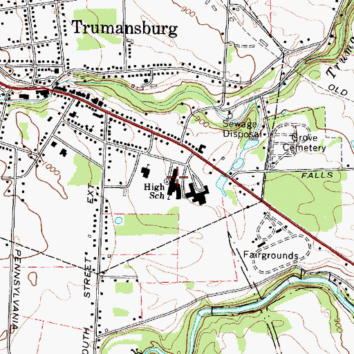 Topographic Map of Russell I Doig Middle School, NY