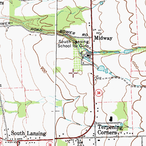 Topographic Map of Louis Gossett Junior Residential Center for Boys, NY