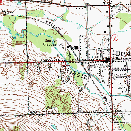 Topographic Map of Dryden Assembly of God, NY