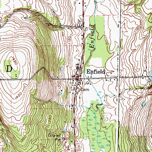 Topographic Map of Enfield United Methodist Church, NY