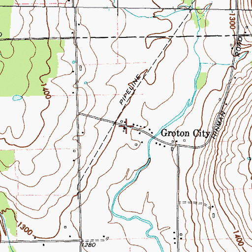 Topographic Map of Groton City United Church of Christ, NY