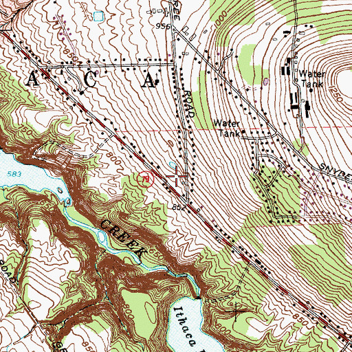 Topographic Map of Ithaca Baptist Church, NY