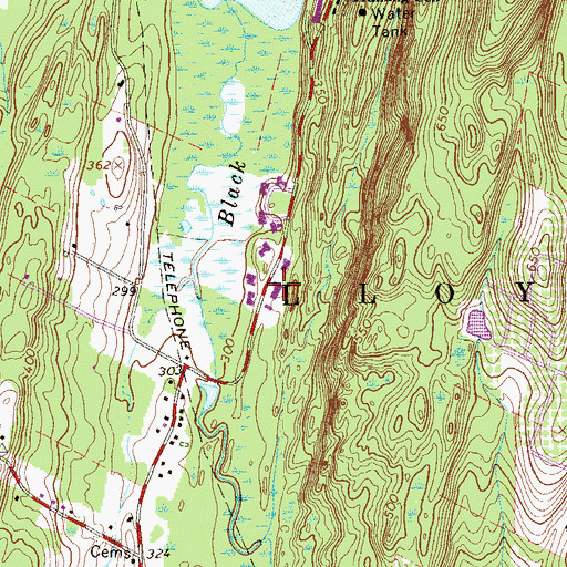 Topographic Map of Highland Chodikee School, NY
