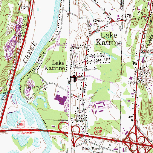 Topographic Map of E R Crosby Elementary School, NY