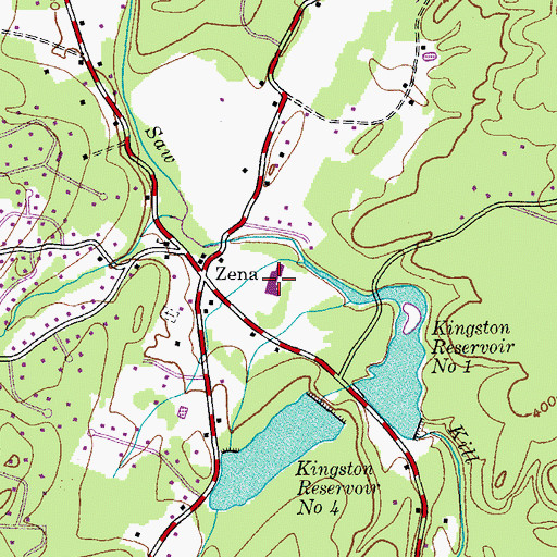 Topographic Map of Zena Elementary School, NY