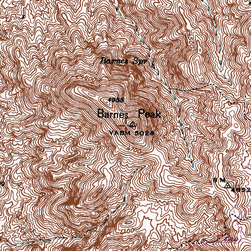 Topographic Map of Barnes Peak, AZ