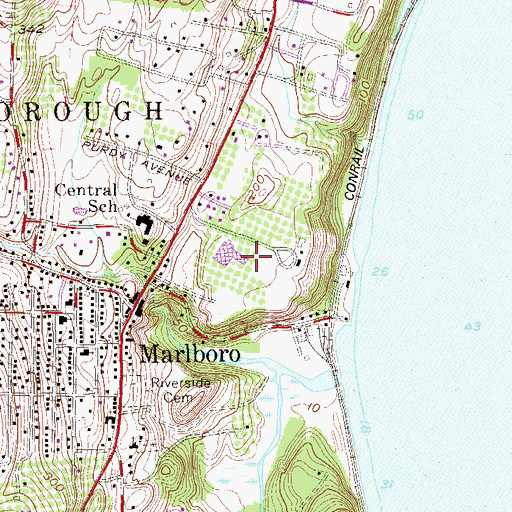 Topographic Map of Marlboro Intermediate School, NY