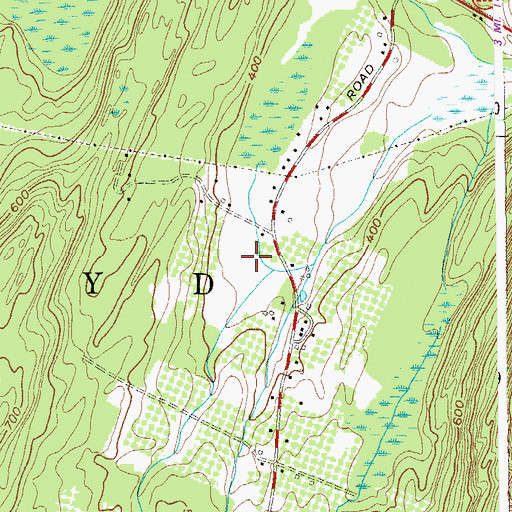 Topographic Map of Highland High School, NY