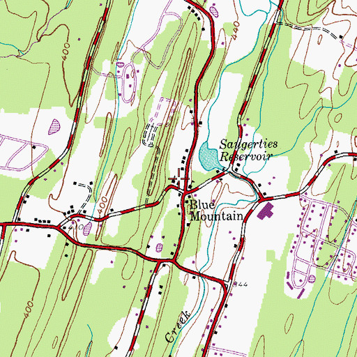 Topographic Map of Blue Mountain Reformed Church, NY