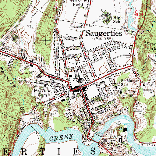 Topographic Map of First Baptist Church, NY
