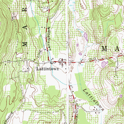 Topographic Map of Lattingtown Baptist Church, NY