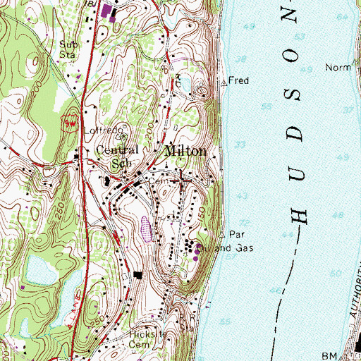 Topographic Map of Milton - Marlboro United Methodist Church, NY