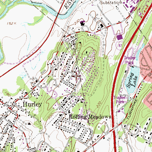 Topographic Map of New Hope Baptist Church, NY
