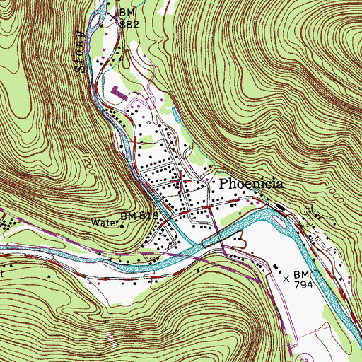 Topographic Map of Phoenicia United Methodist Church, NY