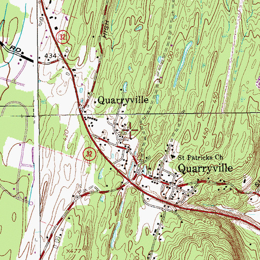 Topographic Map of Quarryville United Methodist Church, NY