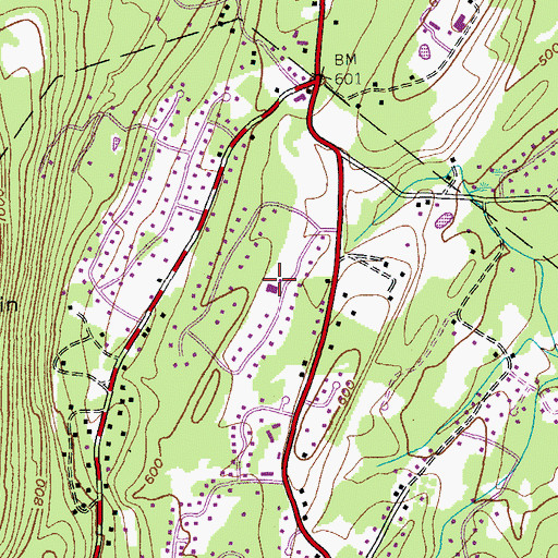 Topographic Map of Saint Johns Roman Catholic Church, NY