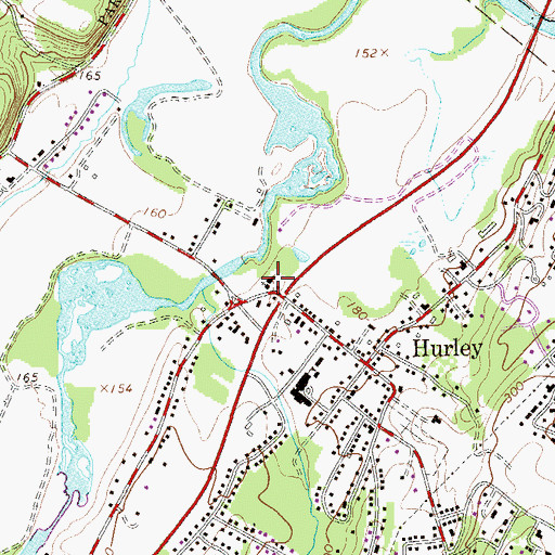 Topographic Map of The Hurley Reformed Church, NY