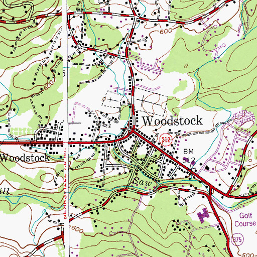 Topographic Map of Woodstock Reformed Church, NY