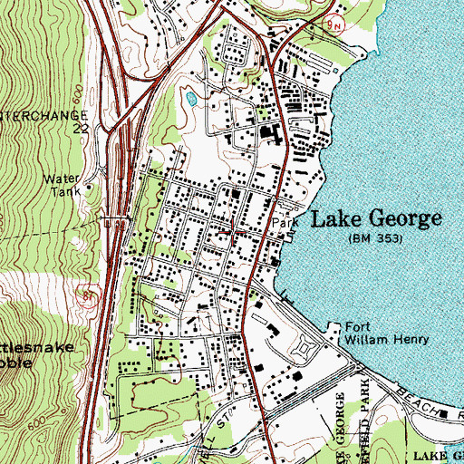 Topographic Map of Caldwell Presbyterian Church, NY