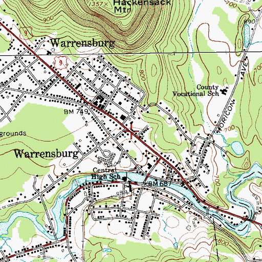 Topographic Map of First Presbyterian Church, NY