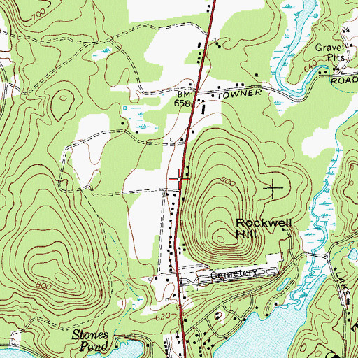 Topographic Map of Hadley - Luzerne Wesleyan Church, NY