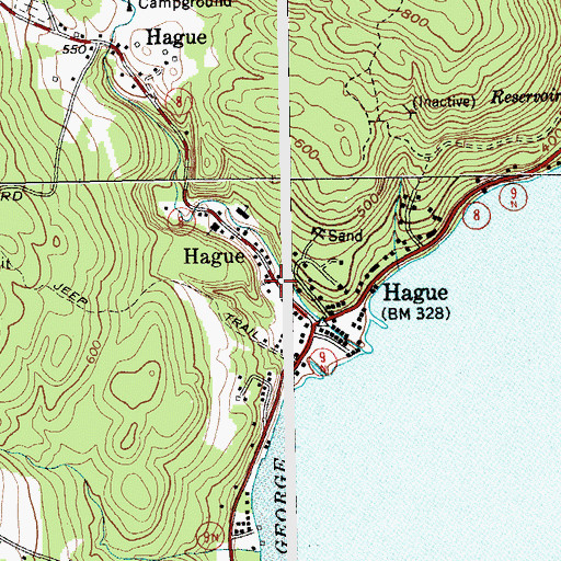 Topographic Map of Hauge Baptist Church, NY