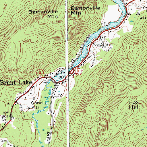 Topographic Map of Horicon Baptist Church, NY