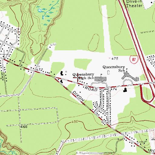 Topographic Map of Queensbury Church of Christ, NY