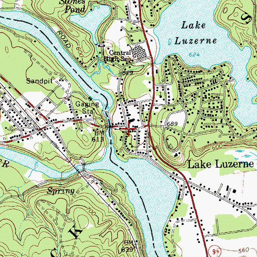 Topographic Map of Rockwell Falls Presbyterian Church, NY