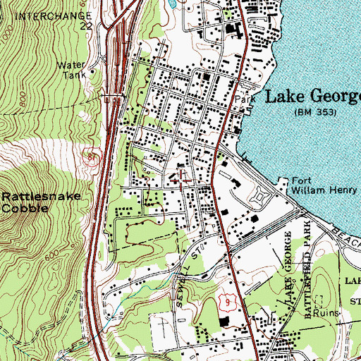 Topographic Map of Sacred Heart Roman Catholic Church, NY