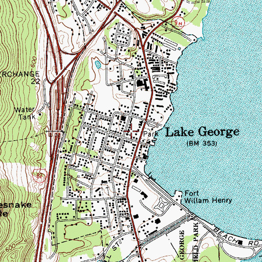 Topographic Map of Saint James Episcopal Church, NY