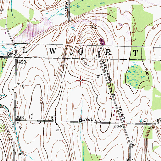 Topographic Map of Gananda - R Mann Elementary School, NY