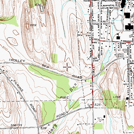 Topographic Map of Newark Middle School, NY