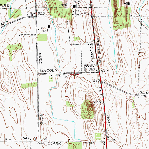 Topographic Map of Assembly of God of Newark, NY