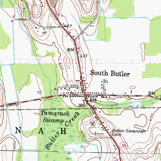 Topographic Map of Butler United Methodist Church, NY