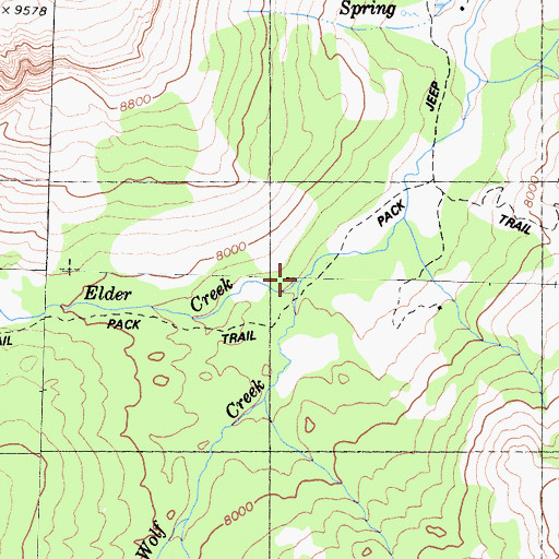Topographic Map of Elder Creek, CA