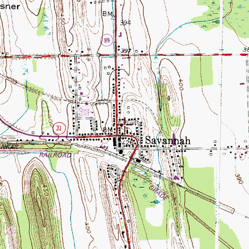 Topographic Map of Congregational Church of Savannah, NY